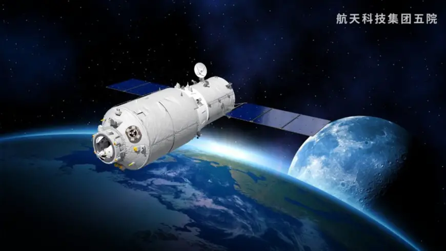 A rendering of the Tianzhou-2 cargo spacecraft. (Photo courtesy of the China Academy of Space Technology)