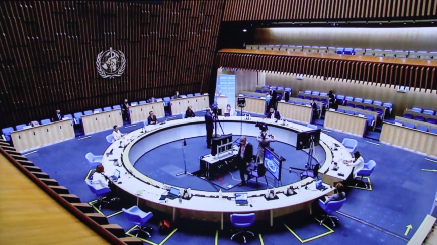 Photo taken on May 24, 2021, shows the live stream of the 74th World Health Assembly (WHA) held at the headquarters of the World Health Organization in Geneva, Switzerland. (Photo/Xinhua) Photo taken on May 24, 2021, shows the live stream of the 74th World Health Assembly (WHA) held at the headquarters of the World Health Organization in Geneva, Switzerland. (Photo/Xinhua)
