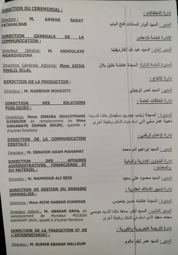Tchad : nominations à la Présidence de la République