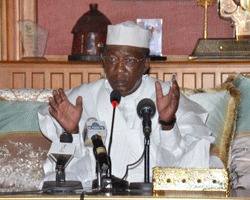 Idriss Déby lors de son discours à la Présidence, hier. Crédits photos : Presidence de la République