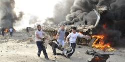 Syrie, le 10 mai. Damas après un attentat dans le quartier Sud de la capitale. | REUTERS/SANA