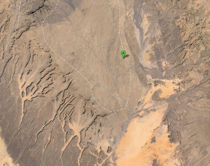 Une image satellite de Miski, le lieu de la ruée vers l'or du Tibesti. Google earth Une image satellite de Miski, le lieu de la ruée vers l'or du Tibesti. Google earth