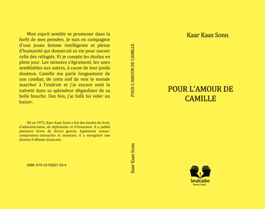 Kaar Kaas Sonn annonce la sortie de son livre "pour l'amour de camille"
