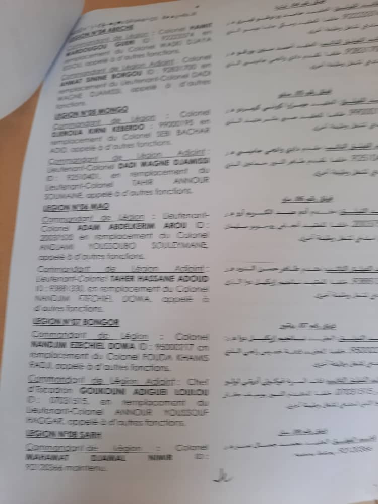 Tchad : 44 nominations à la gendarmerie nationale Tchad : 44 nominations à la gendarmerie nationale
