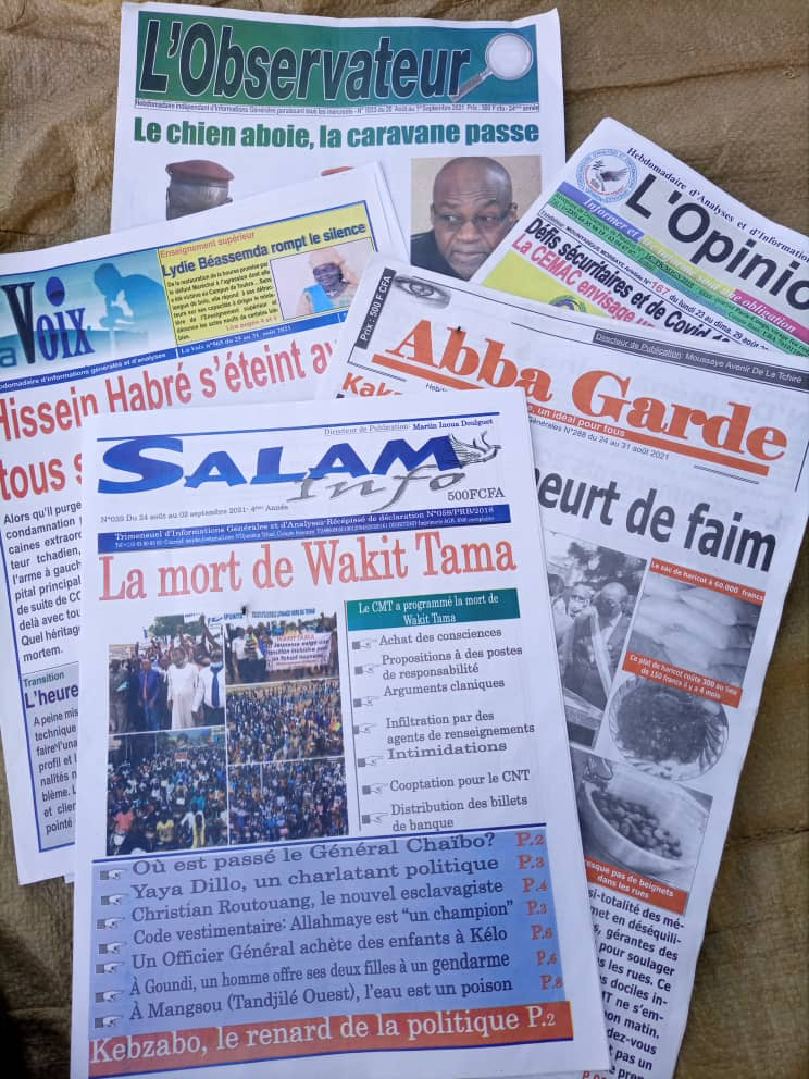 Tchad : la revue de presse de la semaine du 23 au 28 août 2021 Tchad : la revue de presse de la semaine du 23 au 28 août 2021