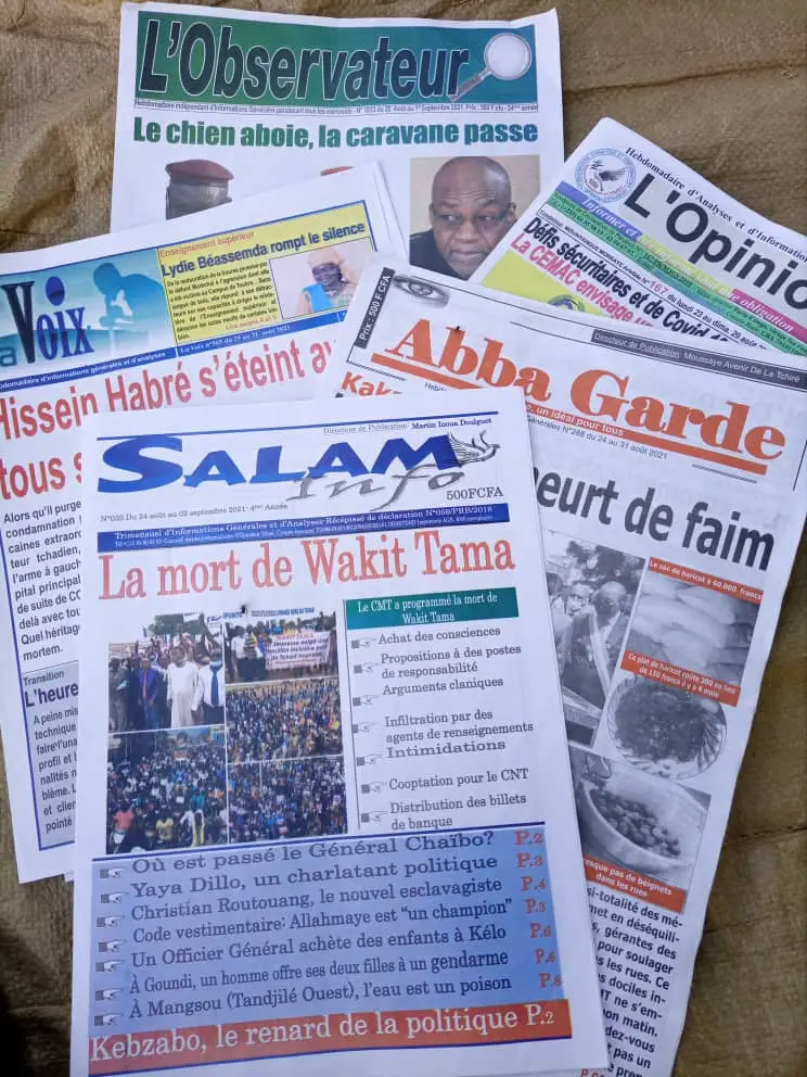 Tchad : la revue de presse de la semaine du 23 au 28 août 2021