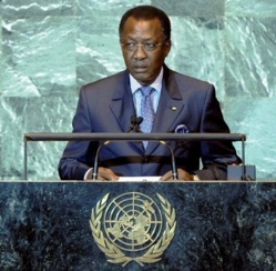 Le chef de l'Etat tchadien, Idriss Déby lors de son discours à la tribune de l'ONU. New-York. 27 septembre 2013. Credit photo : Sources