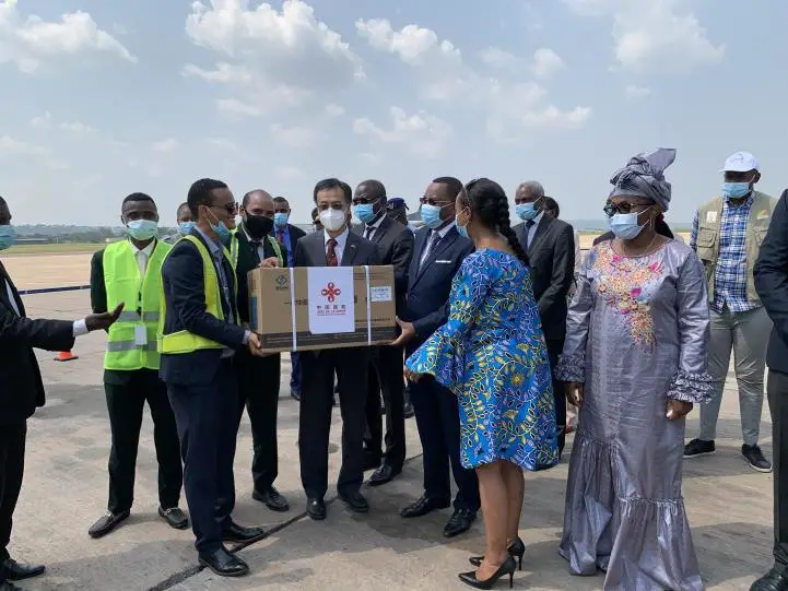 COVID-19 vaccines donated by the Chinese government to the Republic of the Congo arrive in Brazzaville, capital of the Republic of the Congo, March 10, 2021. (Photo/Courtesy of Chinese Embassy in the Republic of the Congo)