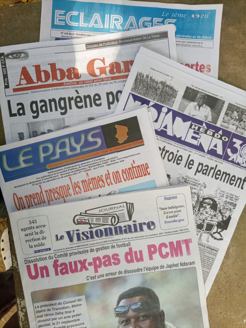 Tchad : la revue de presse du 27 septembre au 2 octobre 2021 Tchad : la revue de presse du 27 septembre au 2 octobre 2021