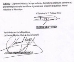 Tchad : Sept membres du gouvernement remerciés Tchad : Sept membres du gouvernement remerciés