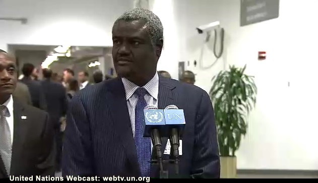 Le ministre des Affaires Etrangères, Moussa Faki s'exprime à l'ONU, peu après l'élection du Tchad au conseil de sécurité.