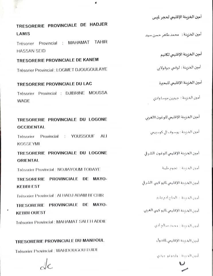 Tchad : nomination de 23 trésoriers provinciaux