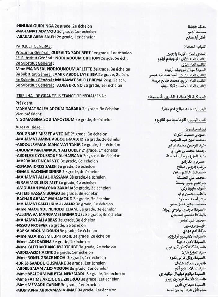 Tchad : vague de nominations dans les différentes juridictions Tchad : vague de nominations dans les différentes juridictions