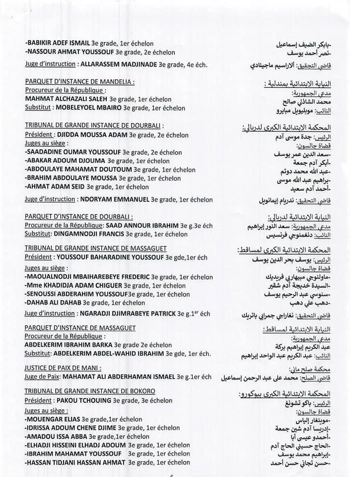 Tchad : vague de nominations dans les différentes juridictions Tchad : vague de nominations dans les différentes juridictions