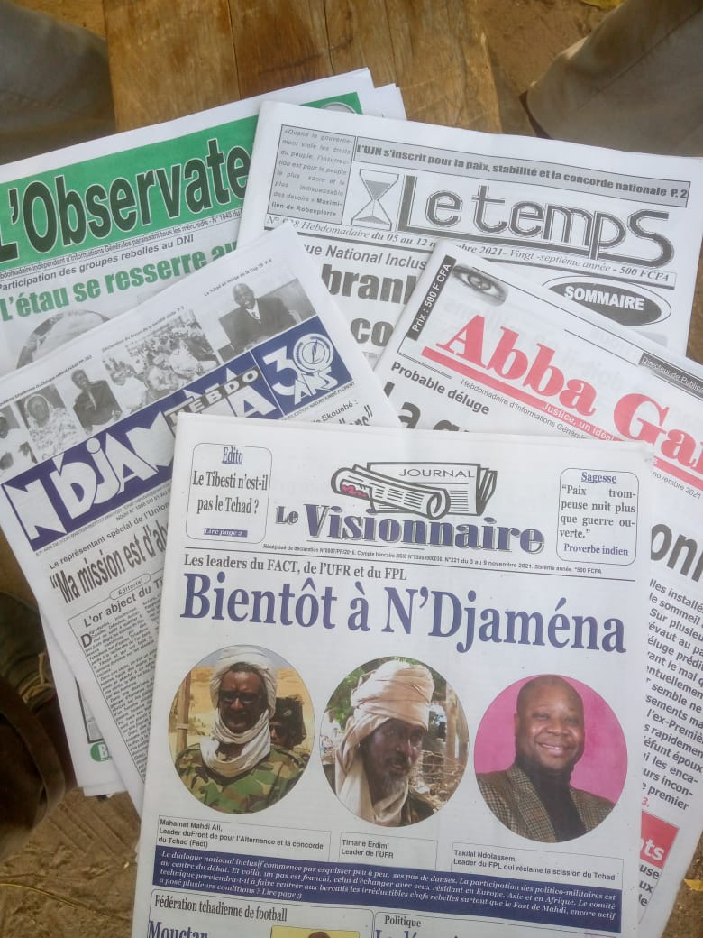 Tchad : La revue de presse du 1er au 7 novembre 2021 Tchad : La revue de presse du 1er au 7 novembre 2021