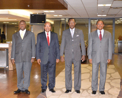 Les quatre chefs d'Etat à Pretoria. Crédit photo : Presidencetchad