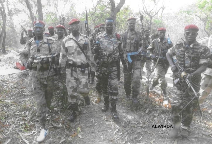 Les combattants du FDPC autour du Général Abdoulaye Miskine, peu avant son arrestation. 5 avril 2013. ALWIHDA Les combattants du FDPC autour du Général Abdoulaye Miskine, peu avant son arrestation. 5 avril 2013. ALWIHDA