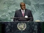 Le ministre des Affaires Étrangères, Moussa Faki Mahamat devant la tribune de l'ONU. Crédit photo : Sources