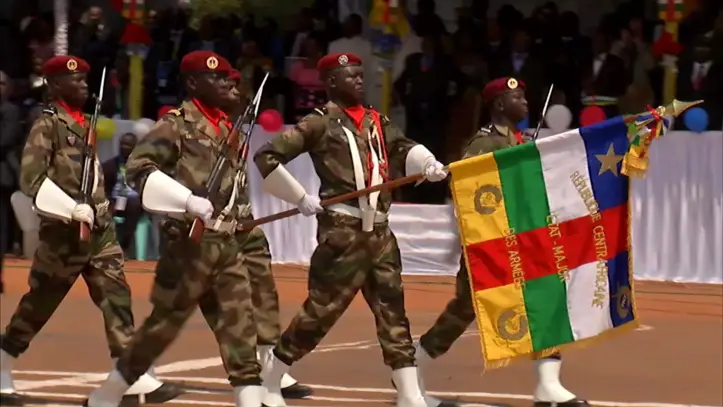 Des soldats centrafricains lors d'un défilé à Bangui. Crédit photo : Sources