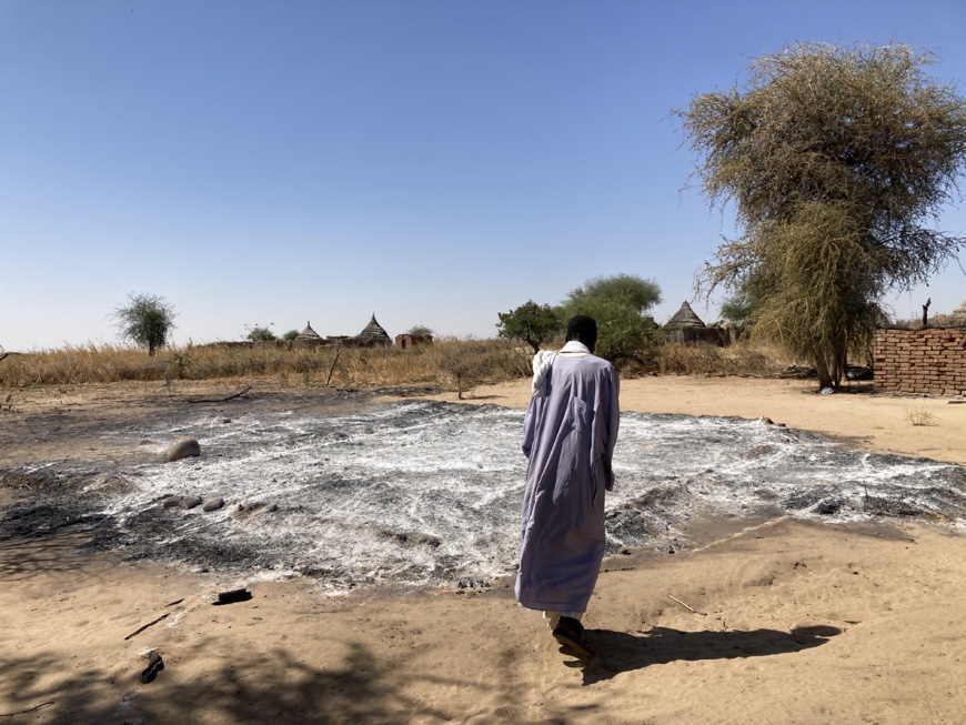 Maisons et villages incendiés à Jabal Moon (1er décembre 2021). © NRC