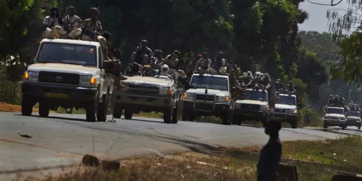 Les rebelles de la Séléka lors de leur entrée dans la capitale Bangui. Crédit photo : Sources