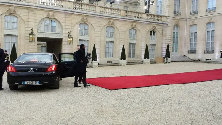 Le Président tchadien, Idriss Déby arrive au Palais de l'Elysée. France. Crédit photo : Sources