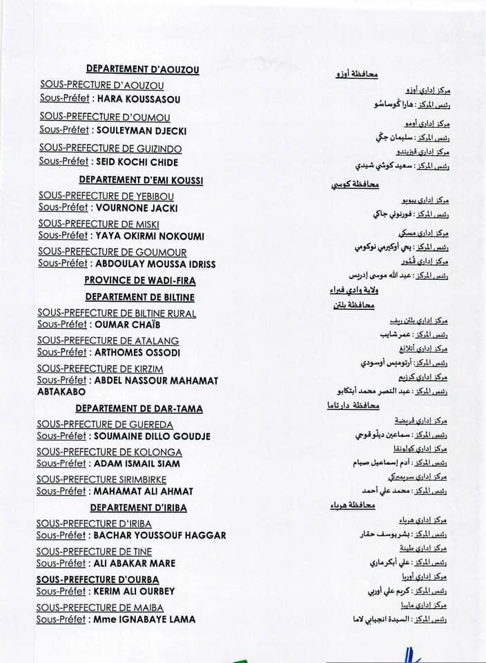 Tchad : vague de nomination des sous-préfets Tchad : vague de nomination des sous-préfets