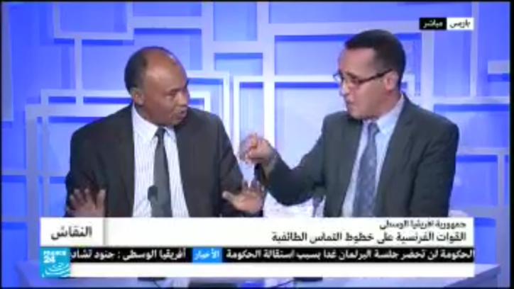 Ahmat Yacoub Dobio lors d'un débat sur France 24. Ahmat Yacoub Dobio lors d'un débat sur France 24.