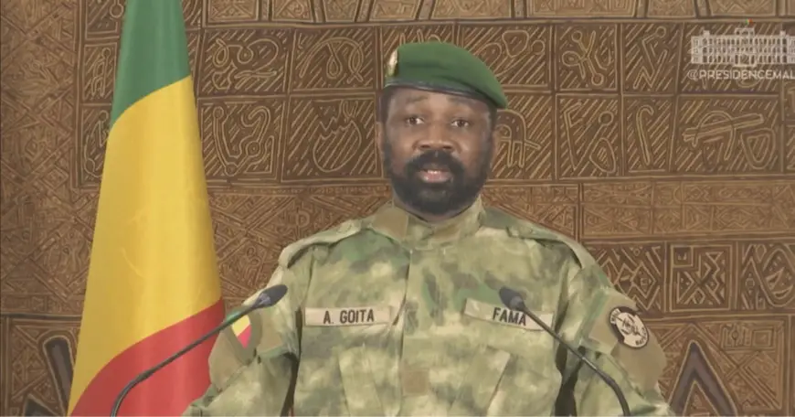 Le président de la transition malienne, le colonel Assimi Goïta. © PRM