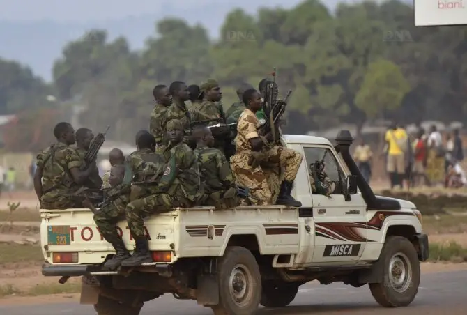 Des soldats tchadiens déployés à Bangui. AFP