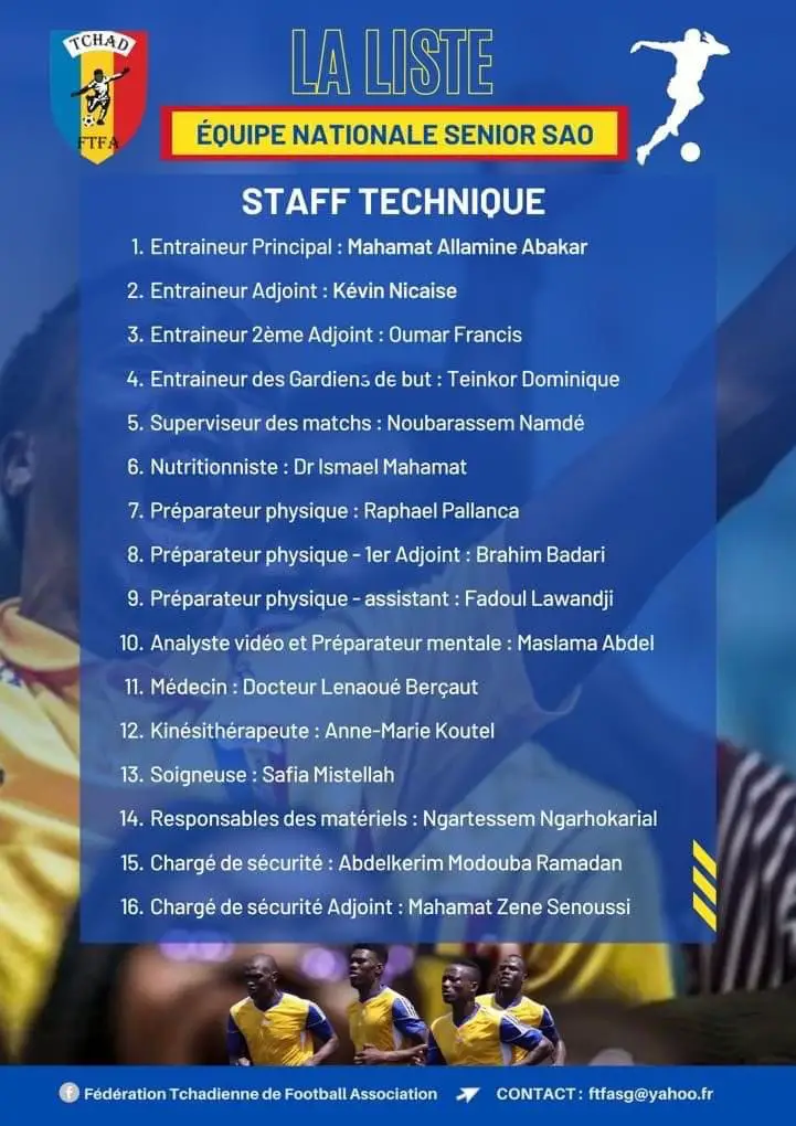 Football : le staff technique des SAO du Tchad dévoilé