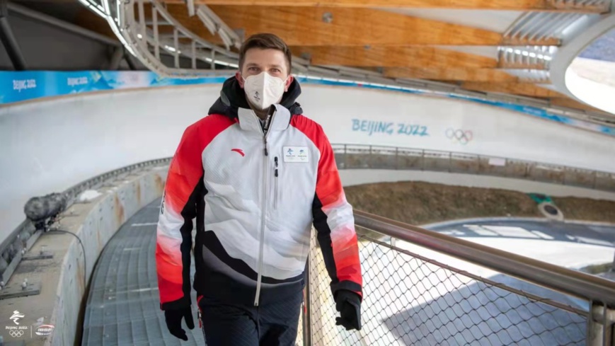 Normunds Kotans at the National Sliding Center in Yanqing district, Beijing. (Photo/Official website of the Beijing Organising Committee for the 2022 Olympic and Paralympic Winter Games)