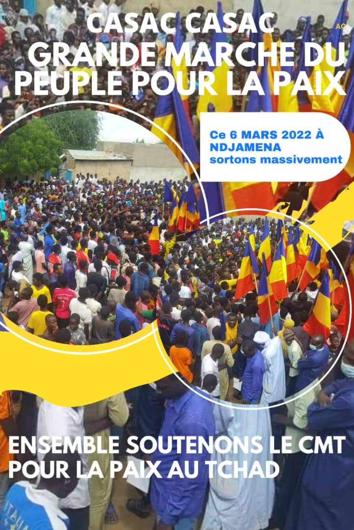 Tchad : la CASAC organisera une grande marche en faveur de la paix Tchad : la CASAC organisera une grande marche en faveur de la paix