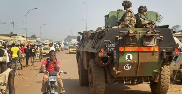 Des soldats français patrouillent en Centrafrique. Crédit : Sipa