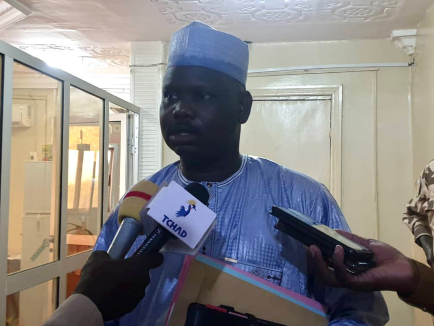 Le porte-parole de la plateforme syndicale revendicative, Mahamat Nassaradine Moussa. © Malick Mahamat/Alwihda Info