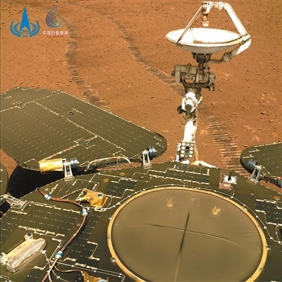 Photo shows China’s first Mars rover Zhurong on Jan. 22, 2022, the 247th Martian day after its landing on the planet. A layer of dust can be seen on its surface. (Photo/China National Space Administration) Photo shows China’s first Mars rover Zhurong on Jan. 22, 2022, the 247th Martian day after its landing on the planet. A layer of dust can be seen on its surface. (Photo/China National Space Administration)