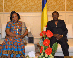 Idriss Déby, Président tchadien et Cathérine Samba-Panza, Présidente centrafricaine de la Transition.