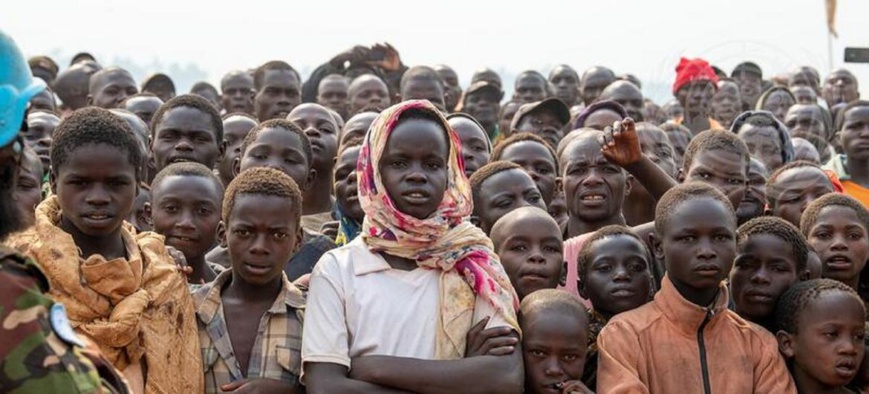 Des enfants déplacés à Roe, un site temporaire pour personnes déplacées dans la province de l'Ituri, en RDC. © ONU/Eskinder Debebe