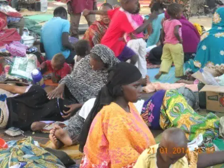 Des rapatriés de Centrafrique dans un centre social de N'Djamena. Alwihda Info/M.R.