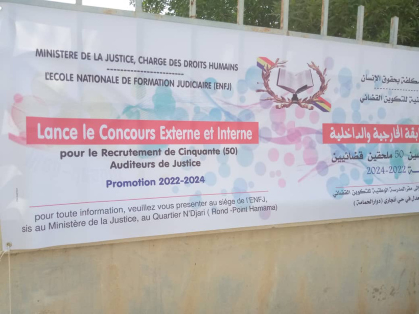 Tchad : l’ENFJ lance le concours de recrutement de 50 auditeurs de justice