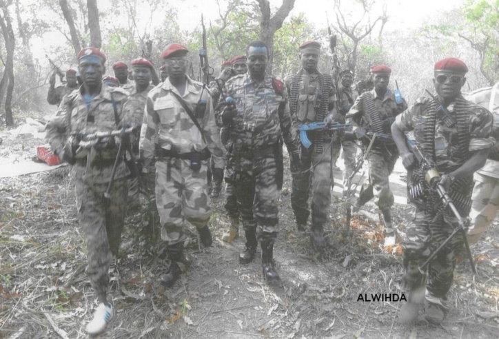 Les combattants du FDPC autour du Général Abdoulaye Miskine, peu avant son arrestation. 5 avril 2013. ALWIHDA Les combattants du FDPC autour du Général Abdoulaye Miskine, peu avant son arrestation. 5 avril 2013. ALWIHDA