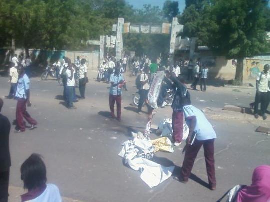 Une manifestation d'étudiants au Tchad. Photo non datée. Sources Une manifestation d'étudiants au Tchad. Photo non datée. Sources