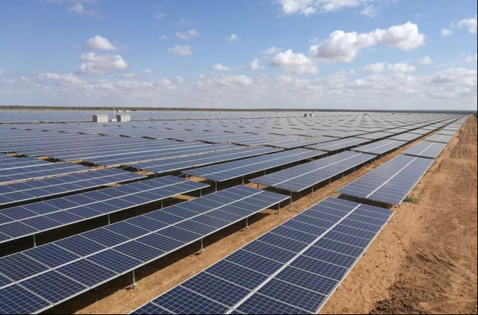 Photo shows a China-constructed 50MW solar power farm in Garissa, Kenya. (Photo courtesy of the IT Electronics Eleventh Design & Research Institute Scientific and Technological Engineering Corporation Limited)