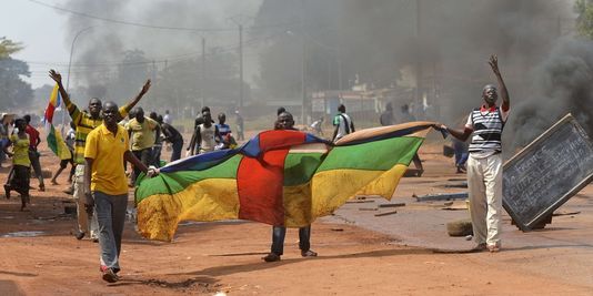 Des manifestants lors d'une manifestation contre l'opération Sangaris. Crédit photo : Sources