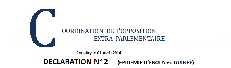 Guinée/Ebola : La coordination de l'opposition extra-parlementaire rappelle les devoirs de l'Etat Guinée/Ebola : La coordination de l'opposition extra-parlementaire rappelle les devoirs de l'Etat