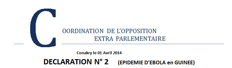 Guinée/Ebola : La coordination de l'opposition extra-parlementaire rappelle les devoirs de l'Etat