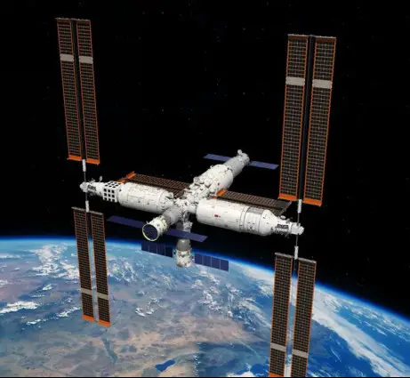 A schematic diagram of China’s space station. (Photo/Courtesy of China Aerospace Science and Technology Corporation)