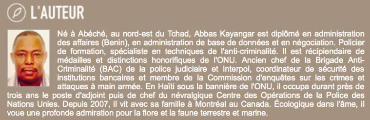 Tchad : "La déchirure", le premier livre de Abbas Kayangar