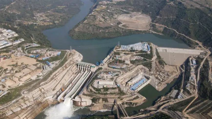 Photo shows the first hydropower investment project under the framework of the China-Pakistan Economic Corridor, the Karot Hydropower Station. (Photo courtesy of the Karot Hydropower Station project department of China Three Gorges South Asia Investment Ltd.)