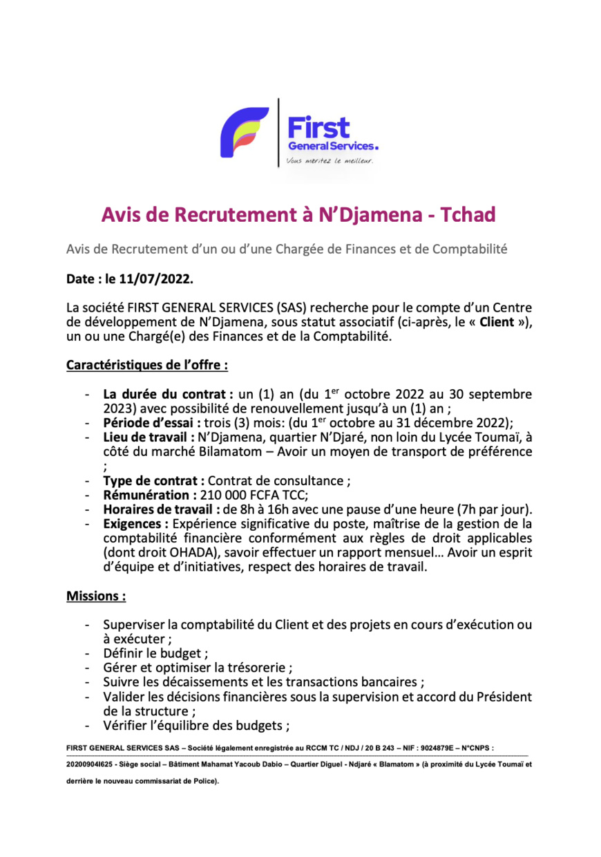 Avis de recrutement FGS Avis de recrutement FGS